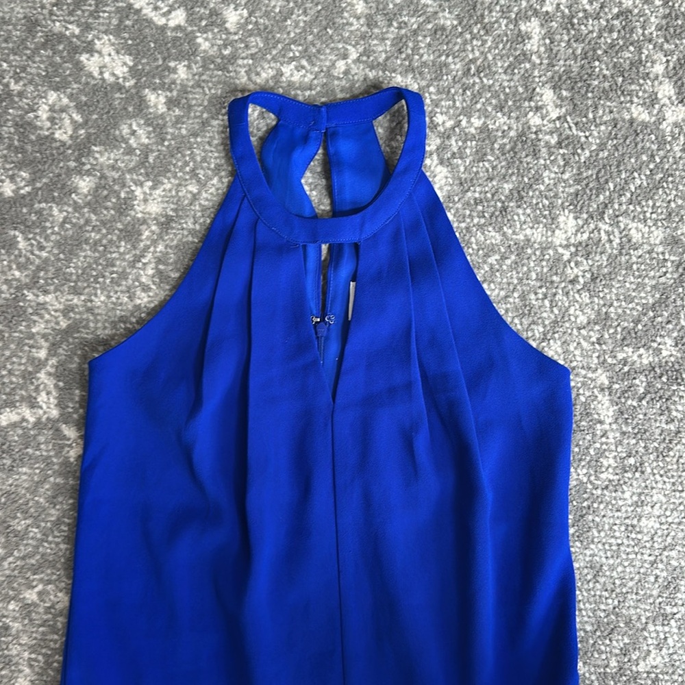 Anthropologie Greylin Brand Cobalt Blue Sleeveless flutter Dress - Picture 9 of 16